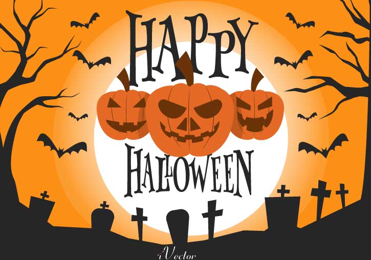 تصویر رایگان وکتور هالووین Halloween Background Free Vector Art