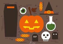 المان ها و آیکون های وکتور هالووین Halloween Icon Vector Art