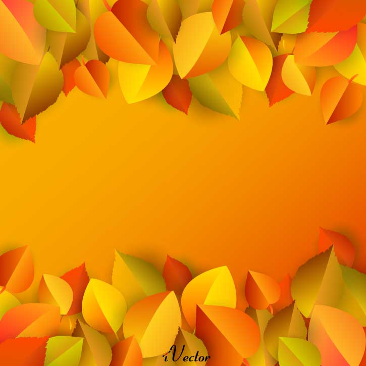 وکتور پاییز زمینه زرد Autumn Vector Art yellow background
