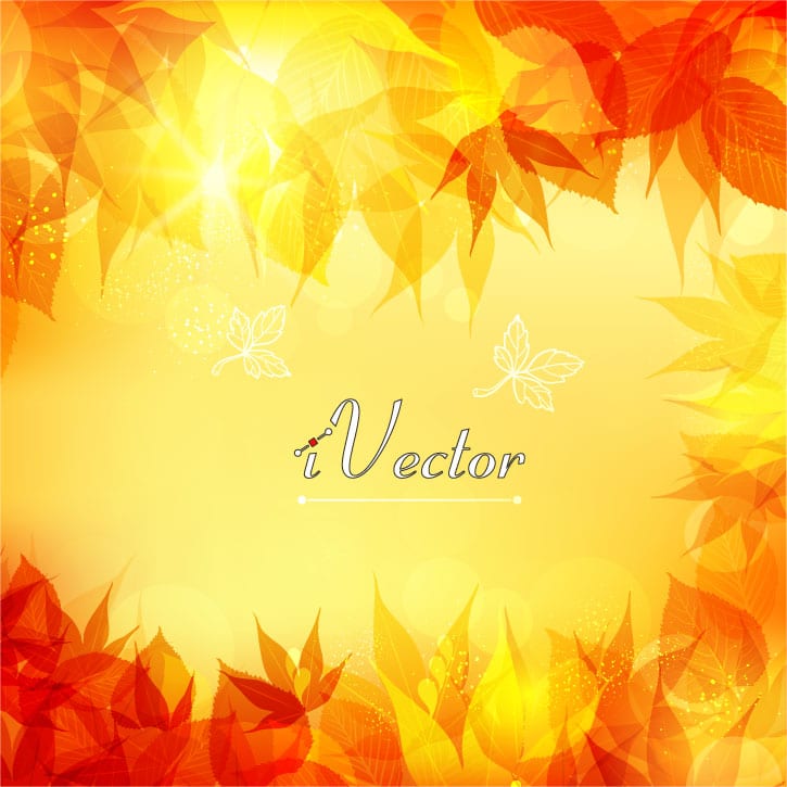 وکتور پاییز زمینه زرد Autumn Vector Art yellow background