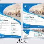 دانلود فلایر تبلیغاتی تجاری با طرح آبی business flyer banner templates