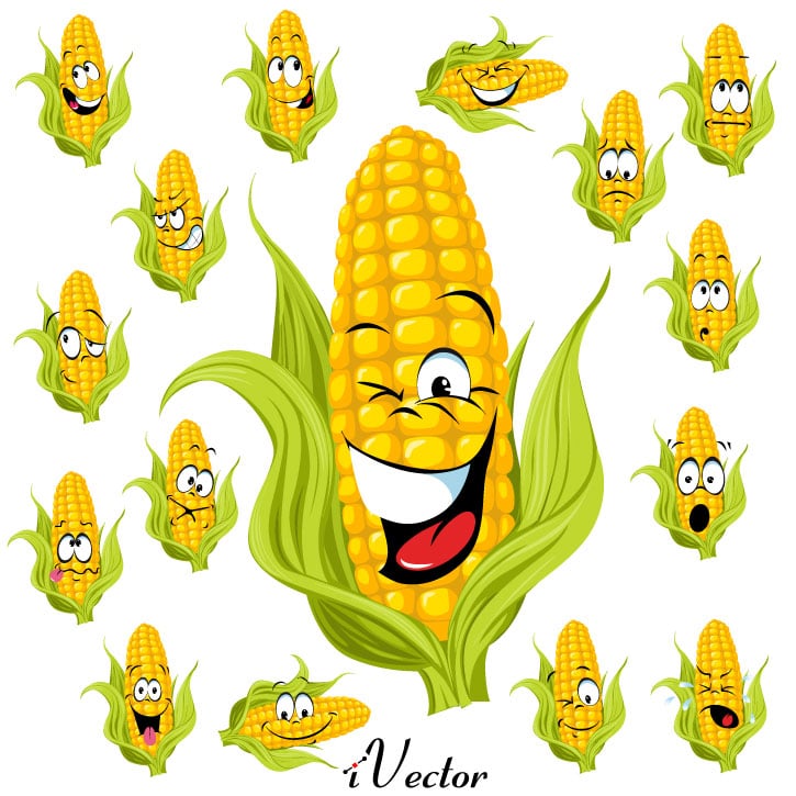 وکتور المان با طرح ذرت Corn Free Vector Art