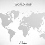 وکتور خاکستری نقشه جهان World Map Free gray Vector