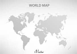 وکتور خاکستری نقشه جهان World Map Free gray Vector
