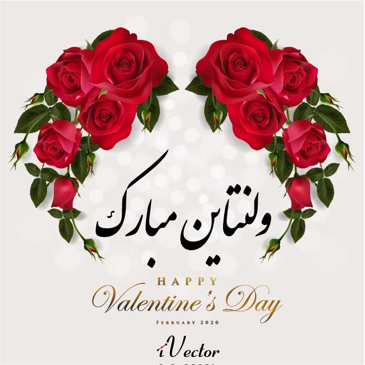 وکتور تبریک ولنتاین با طرح گل های رز و زمینه خاکستری valentine s day greeting card templates