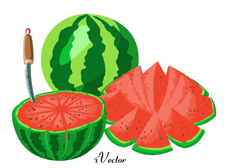 وکتور طرح برش هندوانه Watermelon Slice Vector Art