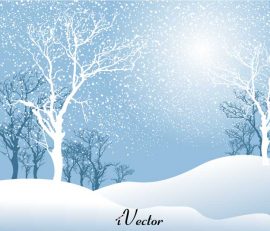 تصویر منظره زمستانی به صورت وکتور Winter background vector
