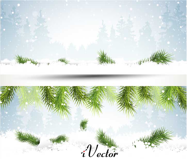 تصویر منظره زمستانی به صورت وکتور Winter Background Vector Images
