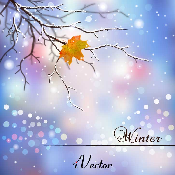 تصویر منظره زمستانی را به صورت وکتور Winter Background With Snow Vector Art