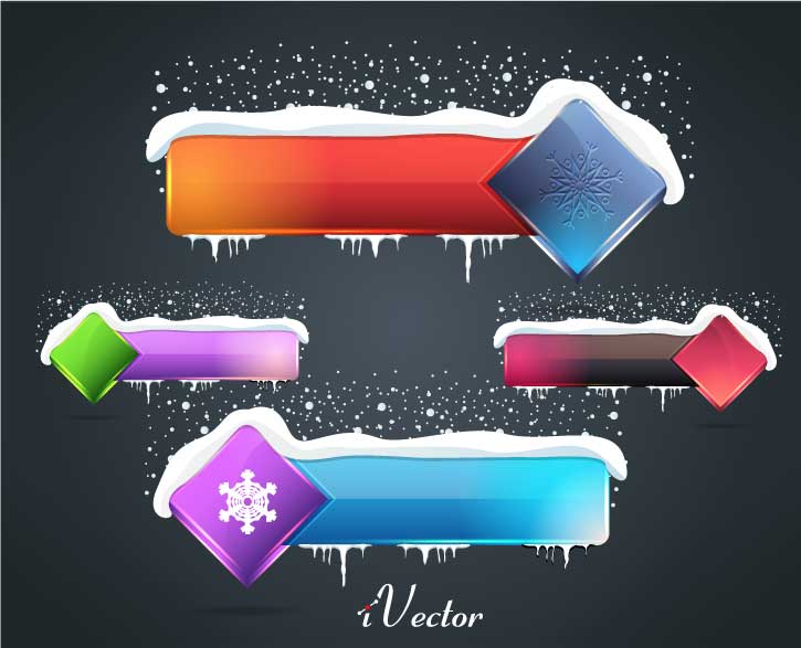 تصویر وکتور تگ های تبلیغاتی طرح زمستانی winter button background vector