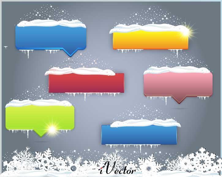 تصویر وکتور تگ های تبلیغاتی طرح زمستانی winter button background vector