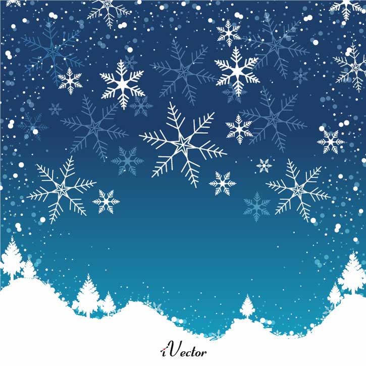 تصویر منظره زمستانی را به صورت وکتور Winter background vector